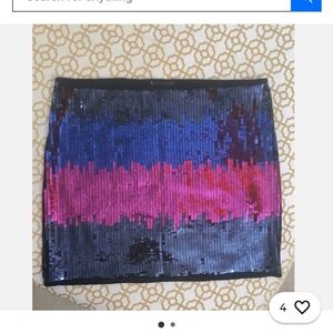 Armani Exchange Mini Skirt XS Black/Blue/Pink Sequins